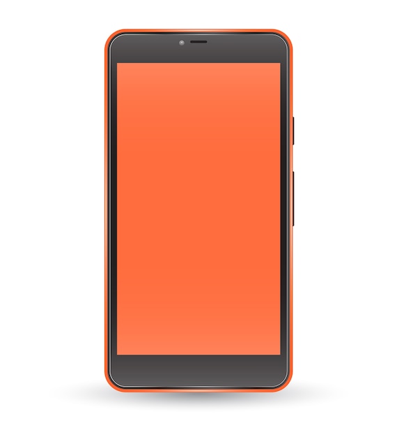 Moderno cellulare touchscreen color arancio