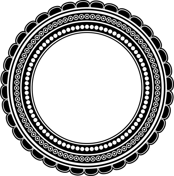 moderno cerchio cornice logo sagoma fatta a mano modello 1
