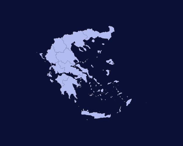 Moderno colore azzurro mappa di confine altamente dettagliata della Grecia isolata su sfondo blu vettore