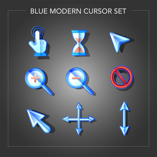 Moderno cursore aziendale luminoso blu