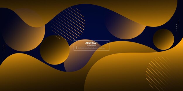Moderno design di banner aziendale geometrico giallo e blu Design di banner creativo con onda e cerchio