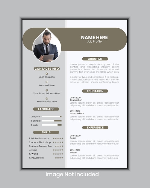 Moderno e minimalista modello di curriculum vitae