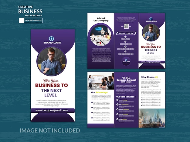 Moderno e professionale modello di brochure tripla progettato per aziende aziendali