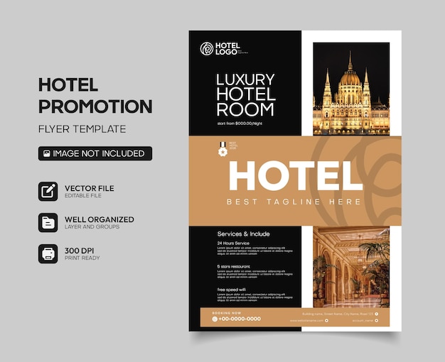 Moderno layout di promozione alberghiera