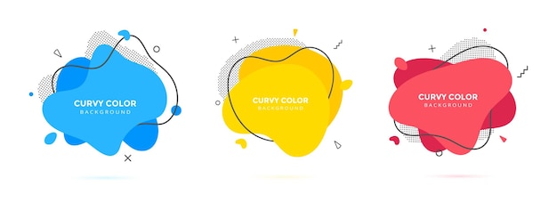 Moderno liquido irregolare ameba forma blob elementi astratti grafica in stile piatto design