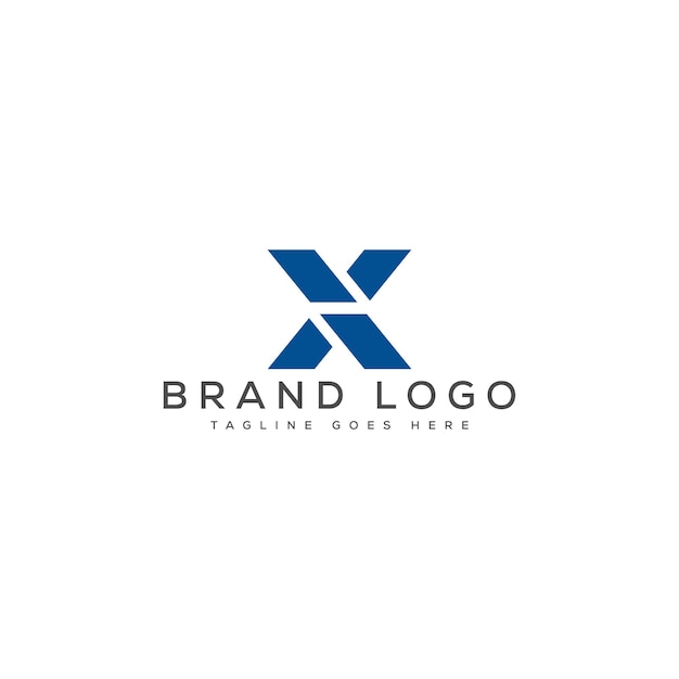 Moderno logo blu geometrico con la lettera X