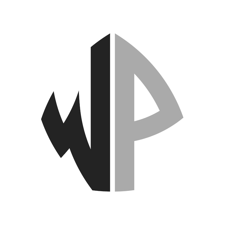 Vettore moderno logo creativo wp design letter wp icon per qualsiasi azienda e azienda