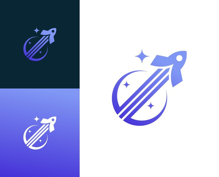 Moderno logo del razzo adatto alle aziende tecnologiche