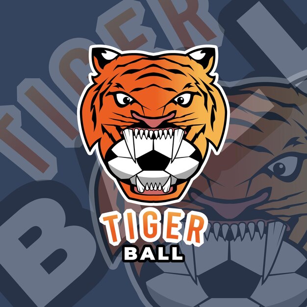 Moderno logo professionale della palla da mordere della tigre per la squadra sportiva Logo sportivo