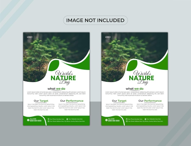 Moderno modello di fascio di volantini sulla natura