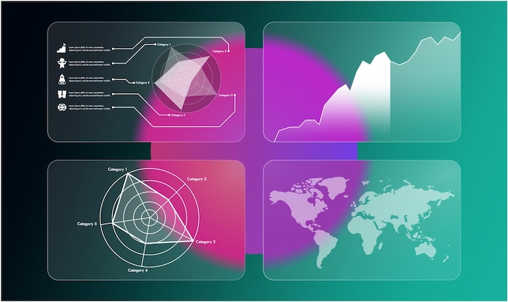 Vettore moderno modello di infografica con bolle di gradiente di vetro e elementi di design minimalisti perfetto per presentazioni processi aziendali strategie di marketing e visualizzazione dei dati