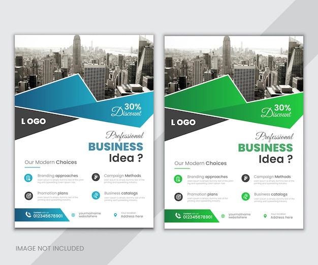 Moderno modello di pagina di copertina di flyer e brochure per aziende multiuso