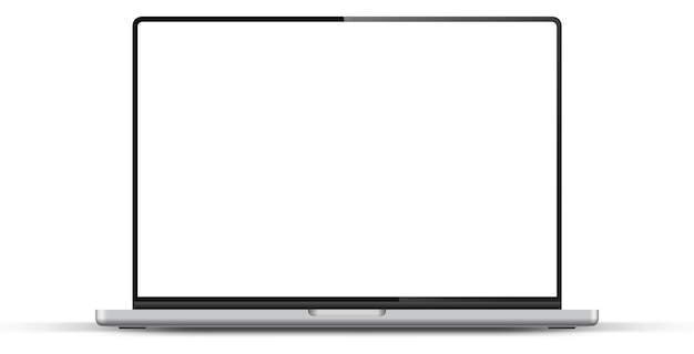 Moderno modello di portatile vista frontale su sfondo bianco modello di notebook modello di dispositivo per l'app ui ux