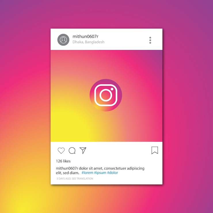 Vettore moderno modello di post instagram con sfondo gradiente