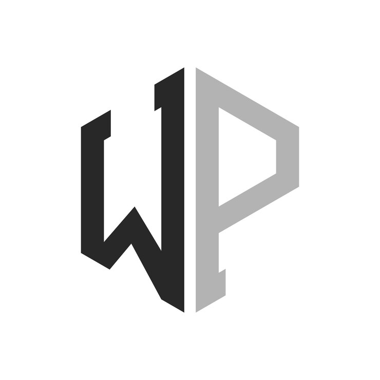 Vettore moderno modello di progettazione del logo di wp elegante concetto iniziale di logo di wp letter