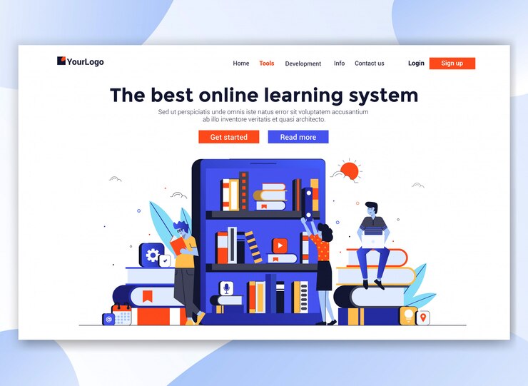 Vettore moderno modello di sito web - formazione online