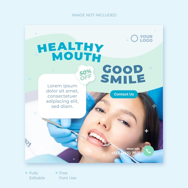 moderno post sui social media per dentisti e cliniche