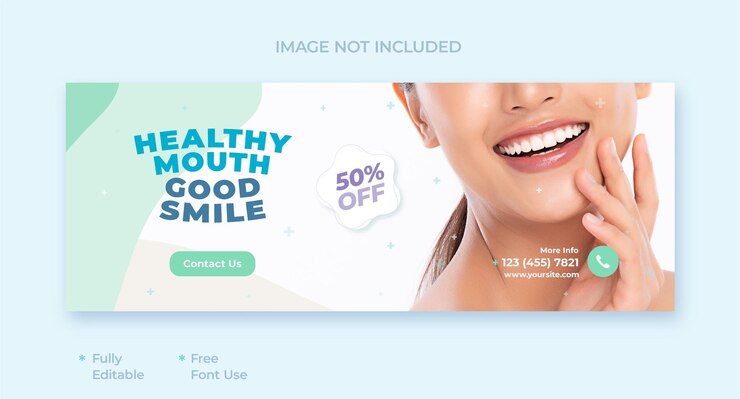 Vettore moderno post sui social media per dentisti e cliniche