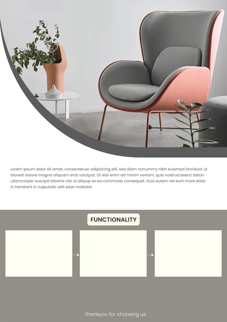 Vettore moderno poster minimalista e modello di pagina di descrizione del prodotto per il commercio elettronico