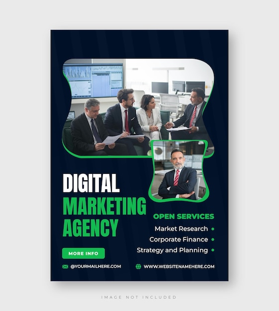 Moderno progetto di poster o volantini di agenzie digitali