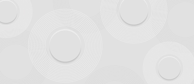 Moderno sfondo astratto a forma di cerchio bianco modello a forma geometrica elegante con ombra chiara
