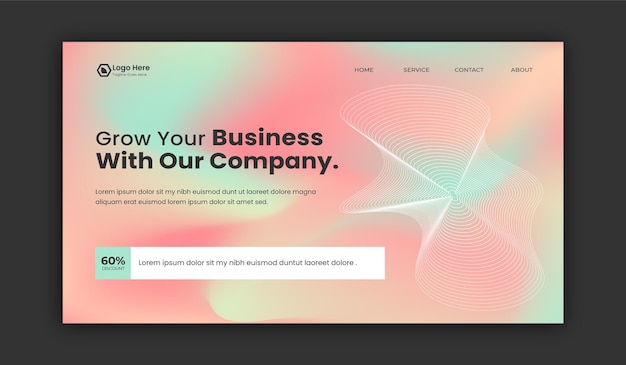 Moderno sito web di crescita aziendale Landing Page Layout con forme astratte