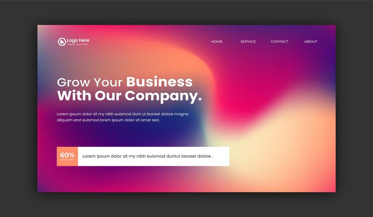 Moderno sito web di crescita aziendale Landing Page Layout con forme astratte