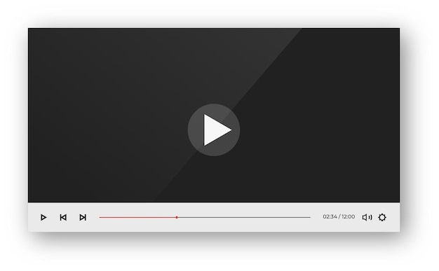 Moderno social media video player Mockup elegante modello di interfaccia utente per creatori digitali