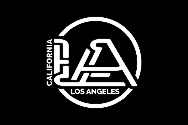 Moderno streetwear los angeles modelli di design di tee grafici