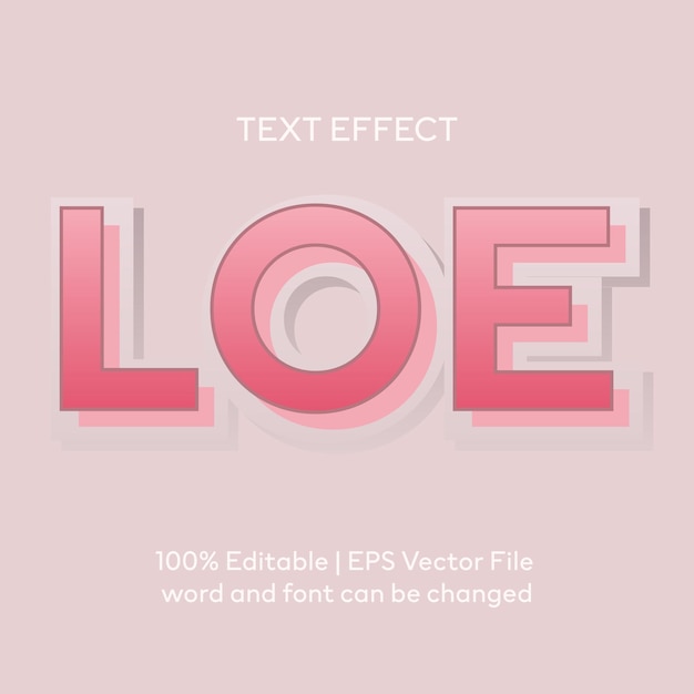 Modificabile Effetto testo amore Modello mockup effetto stile testo 3d