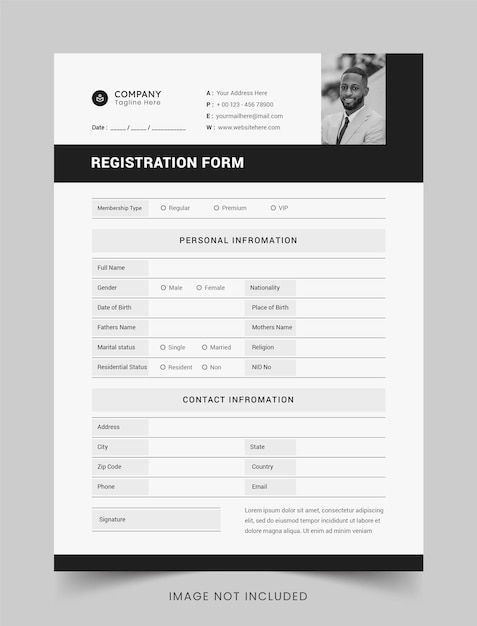 Modulo di registrazione moderno