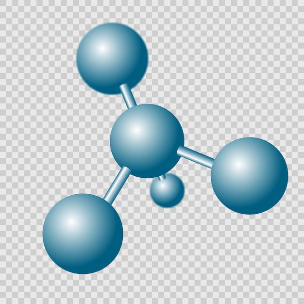Molecola astratta isolata. illustrazione.