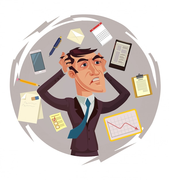 Molto lavoro. Vector piatta illustrazione