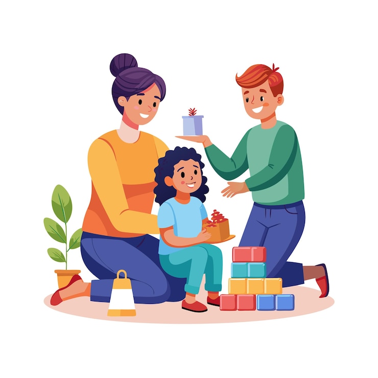 Vettore momenti della vita reale in famiglia concetti di illustrazione vettoriale