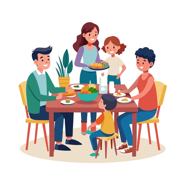 Momenti della vita reale in famiglia concetti di illustrazione vettoriale