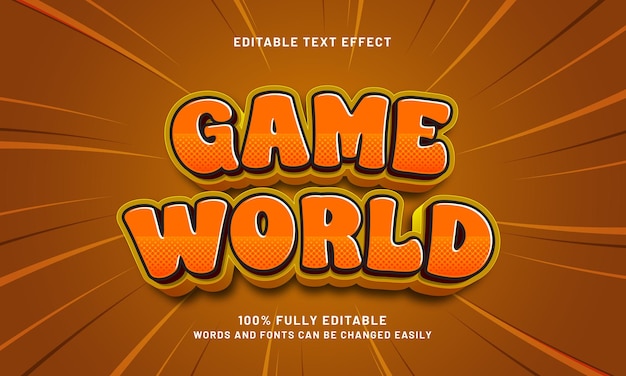 mondo di gioco effetto di testo modificabile con un tema per bambini e giochi