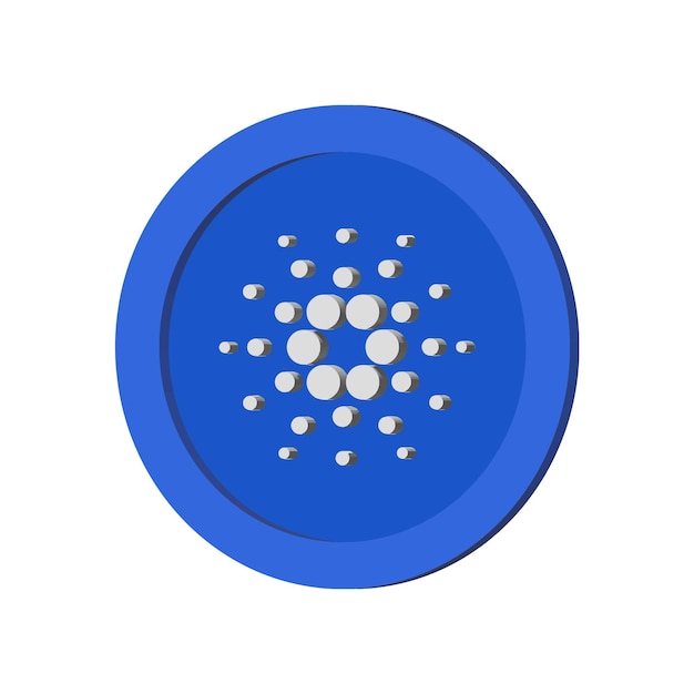 Moneta crittografica Cardano Illustrazione isometrica della criptovaluta