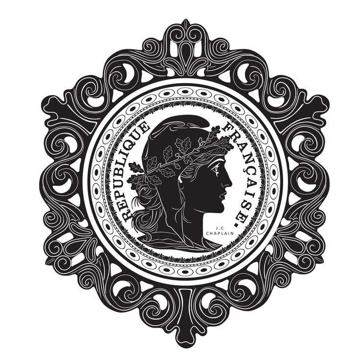 Vettore moneta d'oro da 20 franchi con cornice 2 silhouette fatta a mano