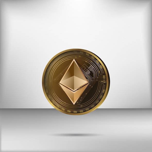 moneta d'oro ethereum realistica