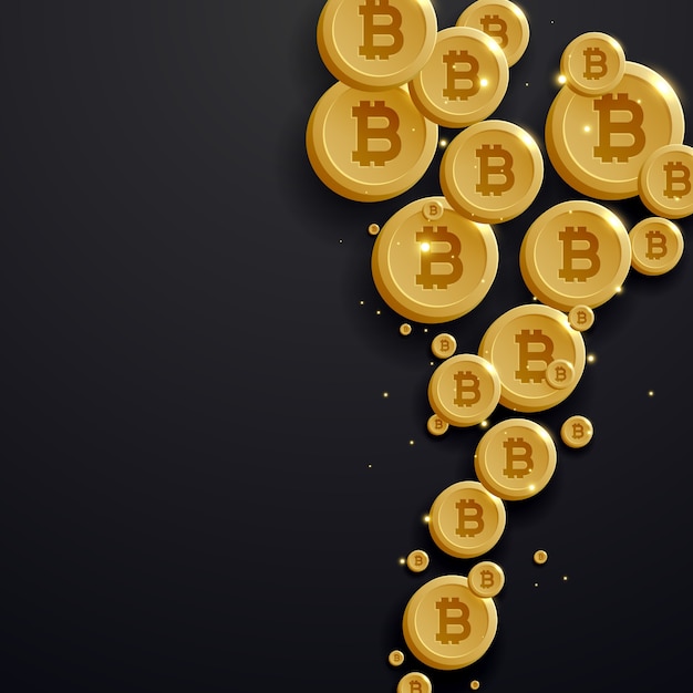 moneta moneta d&#39;oro digitale bitcoin su sfondo scuro
