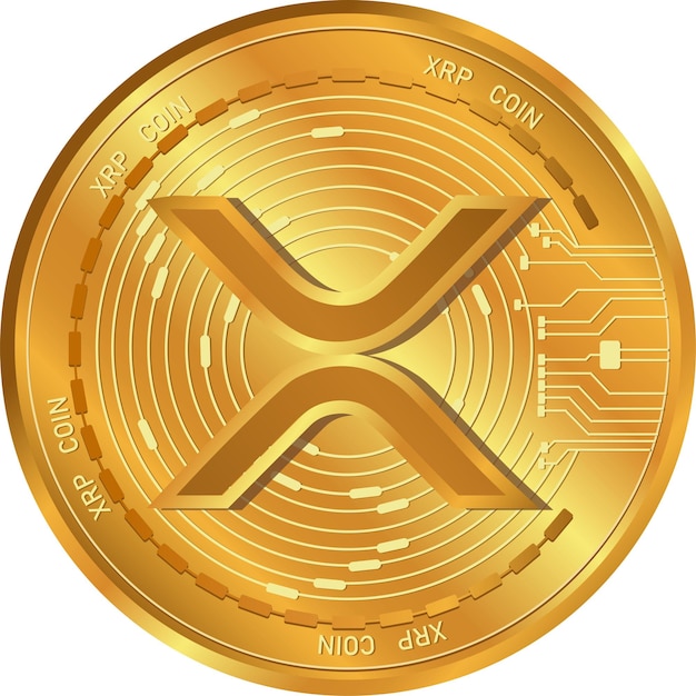 Moneta Xrp Monete di criptovalutaxrp coin logo moneta d'oro Concetto di denaro digitale decentralizzato