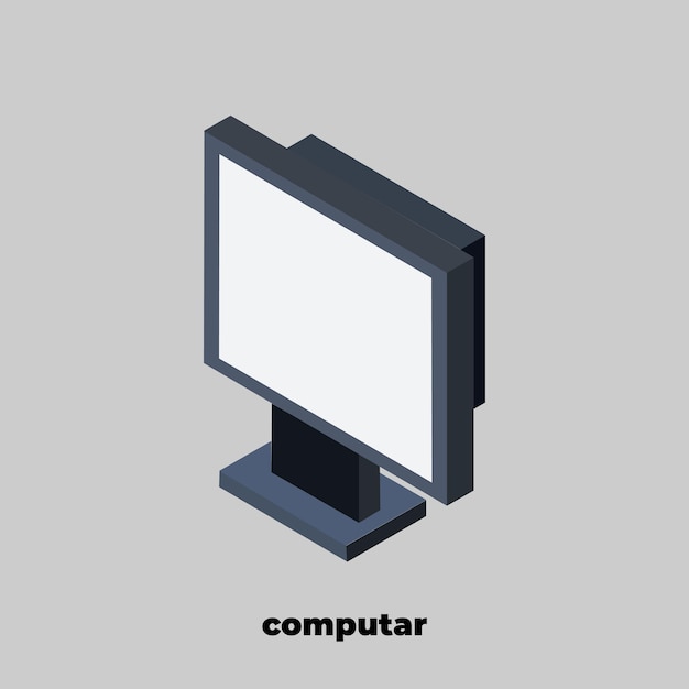 Monitor del computer realistico isolato su sfondo trasparente Mockup vettoriale Illustrazione vettoriale