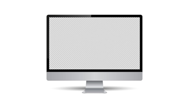 Monitor del computer realistico isolato su sfondo trasparente Mockup vettoriale Illustrazione vettoriale