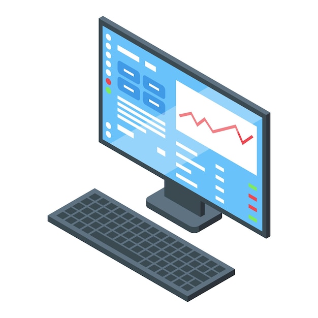 Monitor isometrico per computer con visualizzazione per l'analisi dei dati