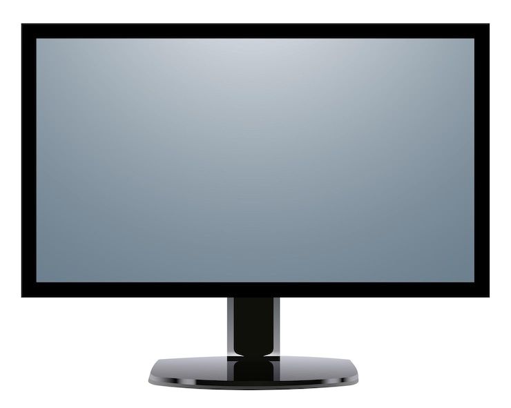 Vettore monitor tv isolato, vista frontale.
