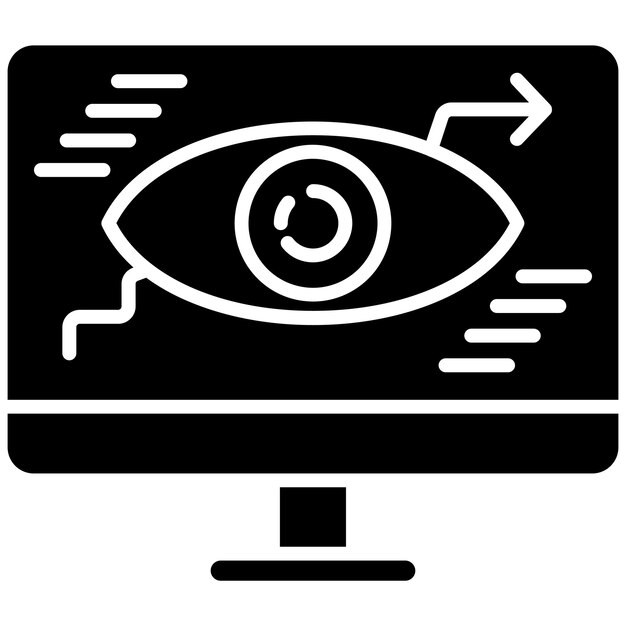 Monitoraggio del web Glyph Solid Black Illustration