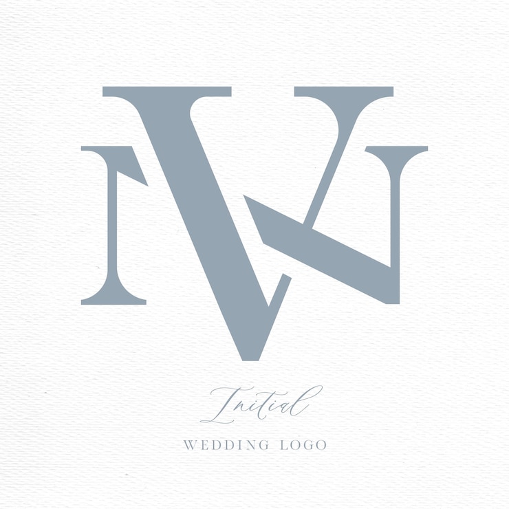Vettore monogramma del logo iniziale del matrimonio vettoriale vn