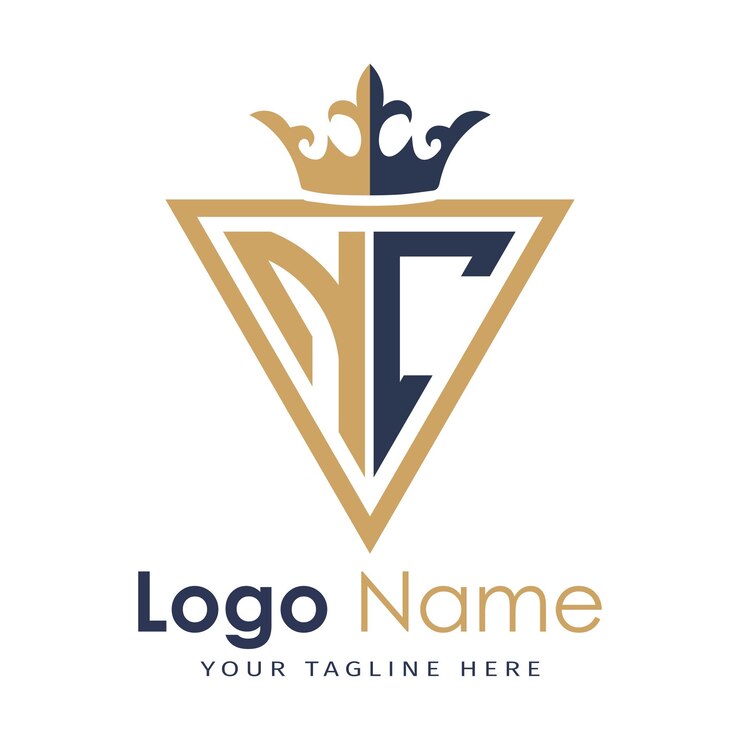 Vettore monogramma iniziale con logo a lettera creativa a forma di triangolo
