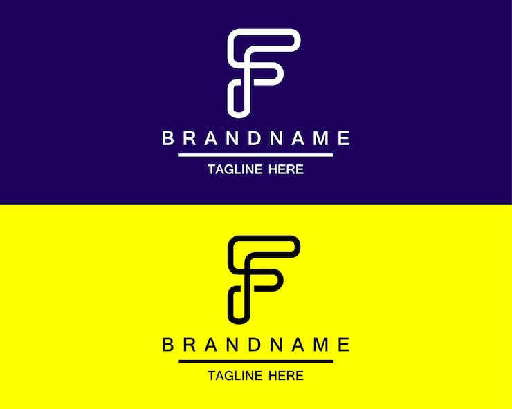 Vettore monogramma moderno iniziale f e design elegante del logo stile della linea del logo dell'icona vettoriale delle lettere professionali