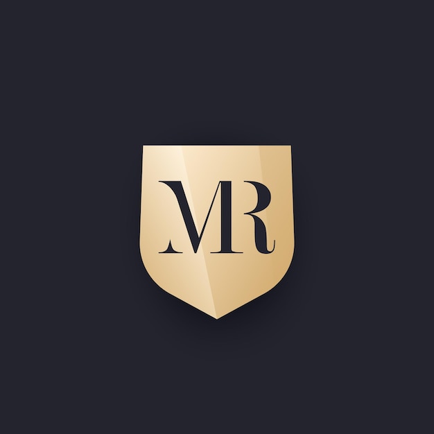 Monogramma MR con scudo, logo vettoriale